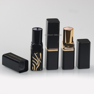 12.1mm Square Lipstick Tube Lipstick Tube Color Changing Lipstick Packaging Material Black Buckle Metal Aluminum Flat Mouth 3.5g
