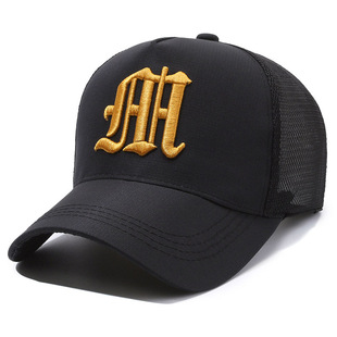 Summer New Embroidered Hat Men's High-top Mesh Cap Breathable Baseball Cap Men's Outdoor Sunshade Casual Cap Trendy