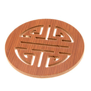 Home Wooden Cartoon Heat Insulation Mat Dining Table Mat Non-slip Pot Mat Creative Cute Cushion Tea Mat Bowl Mat Coaster
