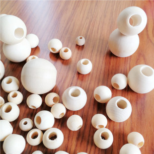 Wholesale Large Hole Wooden Beads 6-50mm Handmade Beads Log Loose Beads Lotus Wood Round Beads DIY Wood Jewelry Accessories