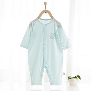 Baby Men and Women Summer Thin Jumpsuit Newborn Long-sleeved Air Conditioning Suit Climbing Clothing Infant Cotton Clothes