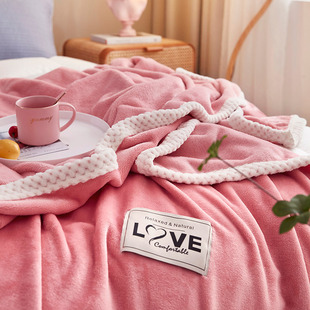 Quality inspection new pure color milk velvet blanket blanket thickened cloud mink velvet four seasons blanket bed sheet quilt group purchase gift blanket