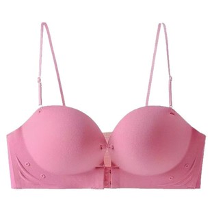 Strapless Underwear Women's Small Chest Push-up Large Non-slip Front Buckle Traceless Strapless Breast-proof Back-wrapped Bra