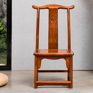 Redwood Furniture Small Official Hat Chair Living Room Chinese Big Fruit Red Sandalwood Solid Wood Small Square Stool Lobby Shoe Changing Stool Children's Dining Chair