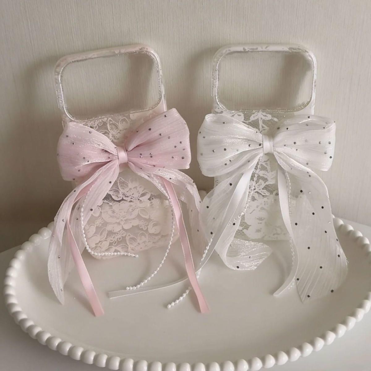 Glitter bow case for Apple 17 Pro Max/16, 15 Pro/14/13/12/11/XS Max/8