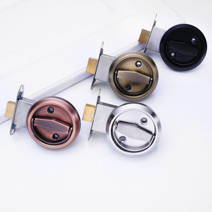304 stainless steel invisible door lock concealed indoor room door lock single-sided double-sided pull ring concealed door lock embedded handle