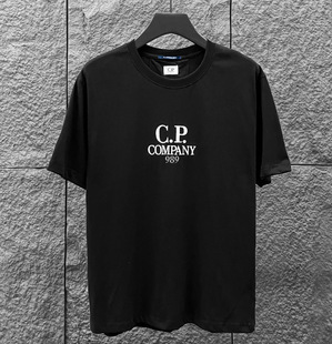 CP внешнеторговый мужской прилив хлопчатобумажная вышивка повседневная футболка с коротким рукавом с круглым вырезом