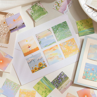 Yi niao boxed stickers pink tone series creative fresh ins style hand account material stickers 46 pieces