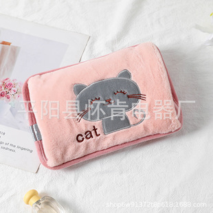 Factory wholesale new explosion-proof rechargeable hot water bag hand warmer double hand plush belly warm waist boys and girls