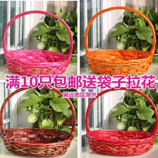 Fruit Basket Rattan Holiday Gift Basket Portable Basket Fruit Basket Bamboo Basket Flower Basket Gifting Egg Basket Picking Basket Supermarket Basket