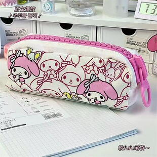 Sanrio Pacha Dog Large Zipper Pencil Case Student High Color Value Large Capacity Cartoon Cute Stationery Storage Pencil Bag