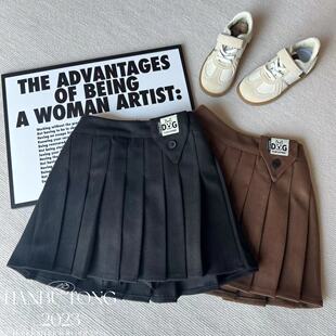Girls' skirt pleated skirt autumn and winter 2023 new children's western style winter versatile short skirt girls' skirt spring and autumn