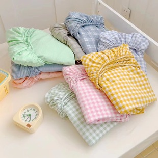 2024 School Season Washed Cotton Unprinted Fengyunduo Cotton Student Single Bed Hat Dormitory Mattress Fully Enclosed Bedspread