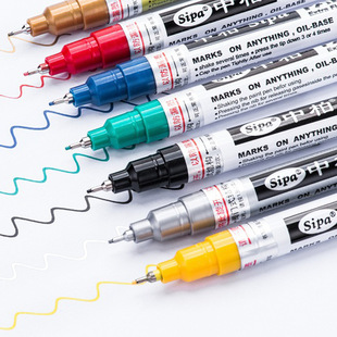 Zhongbai SP150 чрезвычайно тонкая игольчатая ручка для рисования 0.7mm белая масляная маркерная ручка для маркировки металлическая ручка для рисования
