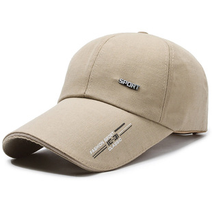 Spring new men's sunshade baseball cap iron standard SPORT tide leisure sun hat extended brim cap wholesale