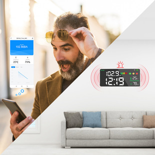 Sound Level Meter Noise Meter Noise Detector Wall-mounted Clock Temperature and Humidity Meter Decibel Meter Sound Detector