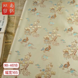 Китайский стиль тканый кролик Hanfu парчовая ткань китайская жилет осенний и зимний шелк чонсам жаккардовая декоративная ткань