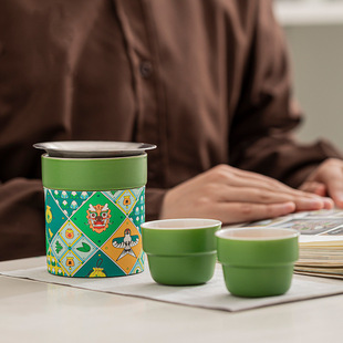 Plaything still travel tea set suit 2024 new outdoor portable tea fast cup Dragon Boat Festival gift logo