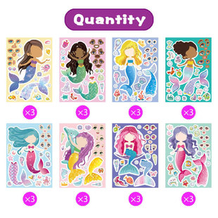 Мультфильм Make A Mermaid стикер русалка вечеринка подарок наклейки сделать свою собственную русалку