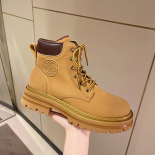 Martin boots women's 2024 new autumn and winter British style fleece-lined retro increased thick bottom bumblebee kick not rotten rhubarb boots