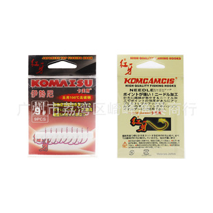 Wholesale Red Teeth Brand High Carbon Steel Red Triangle Teeth Isany Barbed Stream Fish Hook Reservoir Fishing Gear