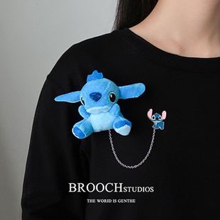 Брошь из плюшевой цепи динозавра Пикачу Тигр на панде мультфильм плюшевая брошь милый аксессуар булавка