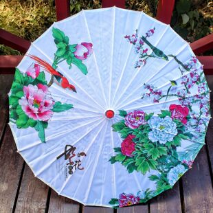 Vintage Hanfu umbrella rain-proof sunscreen oiled paper umbrella indoor outdoor decorative umbrella Chinese style dance craft umbrella