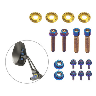 National Edition aos3aos4 Universal Rearview Mirror Special Titanium Burned Blue Screw Modified Mirror Decoration Color Screw