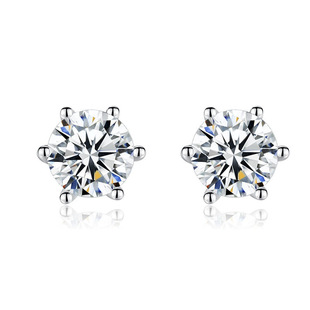 New Korean version of six-claw earrings imitation Mosan diamond women's classic earrings direct silver plated earrings hot selling a generation of hair