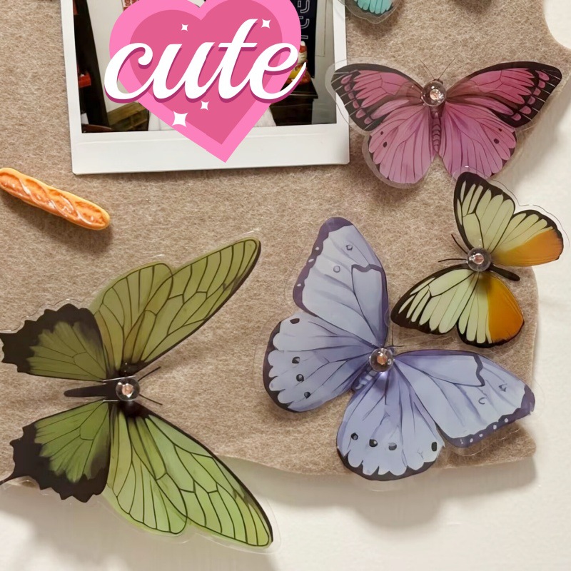 Butterfly Story Pushpins: High-Value Creative 3D Decorative Felt Board Atmosphere Photo Wall Art Pins