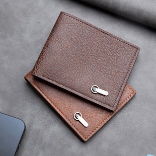 Men's Wallet Foreign Trade Explosions Factory in stock Business Casual Short Leather Coin Clip PU Leather Business Card Bag