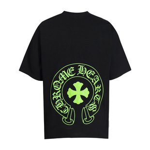 24 Cross-Border Correct Version Chrome Hearts Colorfulful Cross Printed Short-Sleeved T-Shirt for Men and Women