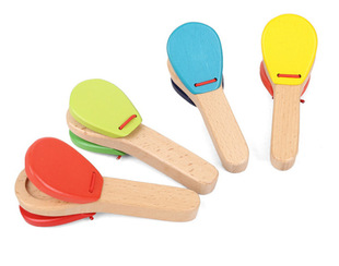 Children's Wooden Cartoon Animal Ringboard Orff Musical Instrument Round Early Childhood Early Education Enlightenment Educational Flapboard Musical Instrument
