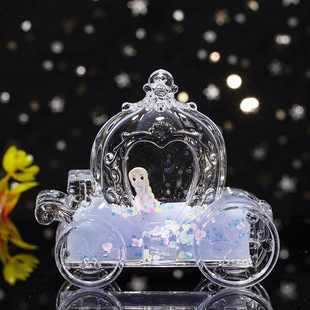 Creative Pumpkin car cartoon floating oil drops jelly color liquid quicksand hourglass student pen holder birthday gift