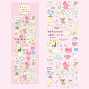South Korea ins cute cartoon bear stickers hot silver rabbit stickers Goka DIY decorative materials