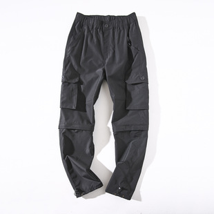 Spring and Autumn Men's Outdoor Loose Casual Windproof and Rainproof Charge Pants Fashionable Trendy Men's Workwear Multi-Bag Pants Warm Straight Pants