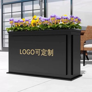 Outdoor Stainless Steel Flower Box Combination Seat Partition Rectangular Flower Groove Courtyard Balcony Sales Department Street Planting Box