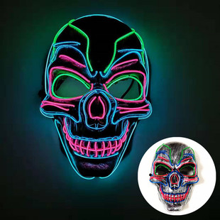 Halloween horror mask Christmas V-shaped ghost dance skull fluorescent led Luminous Mask Party supplies manufacturer