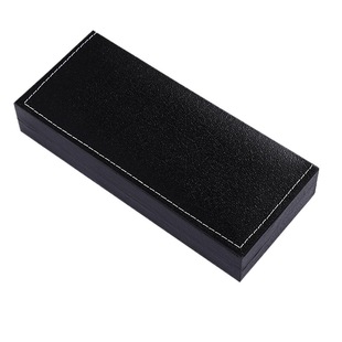 In stock 080 black gift pen box printable logo golden edge silver edge pen business flip box wholesale
