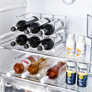 Cross-border Wine Storage Rack Household Beer Shelf Wine Storage Rack Transparent Stackable PET Food Material