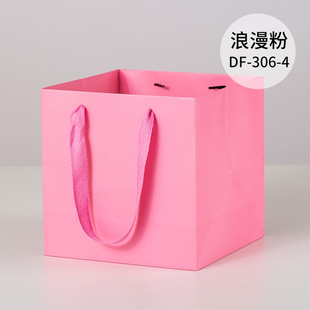 Spot square paper bag thickened takeaway fruit baking gift packaging bag flowers potted square bottom handbag wholesale