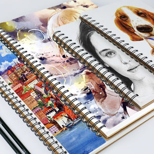 Orvin 8k Sketch book Cowhide Sketch book 16k Painting for Art Students Children's Thickened Loose-leaf Coil Sketch