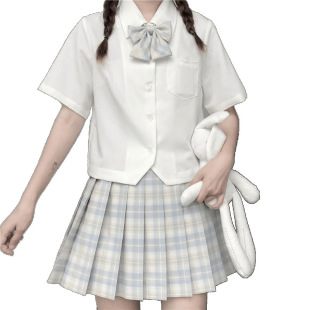 Uniform Shirt Pink Short-Sleeved Japanese College Style Kansai Lapel Top Class Uniform School Supply Embroidered White Shirt for Women