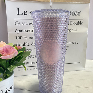 Summer new fashion creative water cup straw cup plastic AS multi-specification straw design comfortable durian Cup