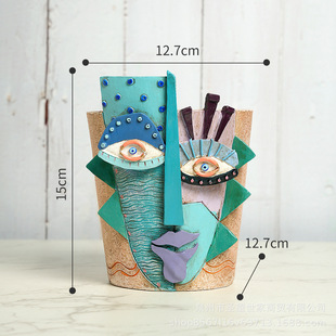Пикассо Picasso flowerpot Абстрактная красавица цветочный горшок украшение красочное лицо арт смола цветочный горшок