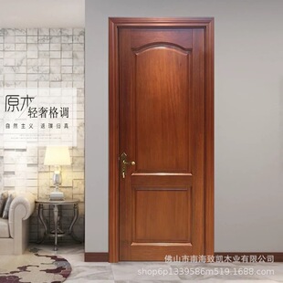 Modern Chinese Log Door Scandinavian Jane Europe Solid Wood Door Okouman Door Bedroom Pure Solid Wood Structure Suit Door