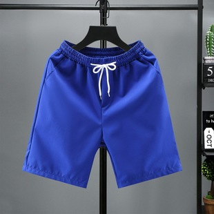Summer thin casual pants men's shorts fifth pants loose casual beach pants solid color cotton students wear fashion