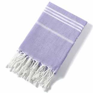 √ Cross-border polyester cotton striped Turkish tassel beach towel absorbent quick-drying bath towel soft and hairy