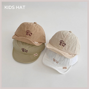 Baby cap spring and summer thin quick-drying soft eaves cap cute dog sunshade baseball cap outdoor sunscreen cap