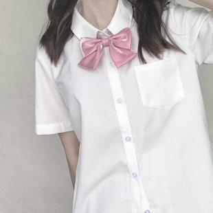 Southeast Asia Foreign Trade White Short-sleeved Shirt T-shirt Women's 2023 Summer Korean Style College Style Fresh Single-breasted Shirt
